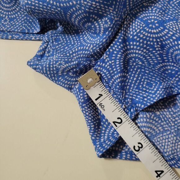 H&M Blue Geometric Print Bell Sleeve V-Neck Romper - Picture 8 of 15